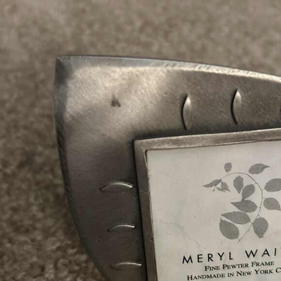 Meryl Waitz Fine Pewter Picture Frame HANDMADE IN NYC! 2.25 inch square - Picture 5 of 5